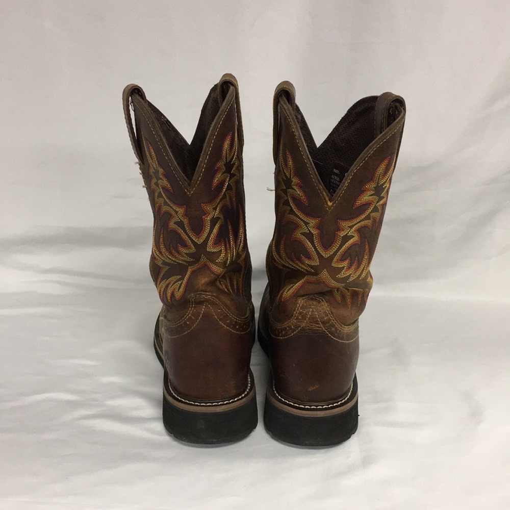 Justin Mens Authentic Leather Boots 9EE - Picture 3 of 7